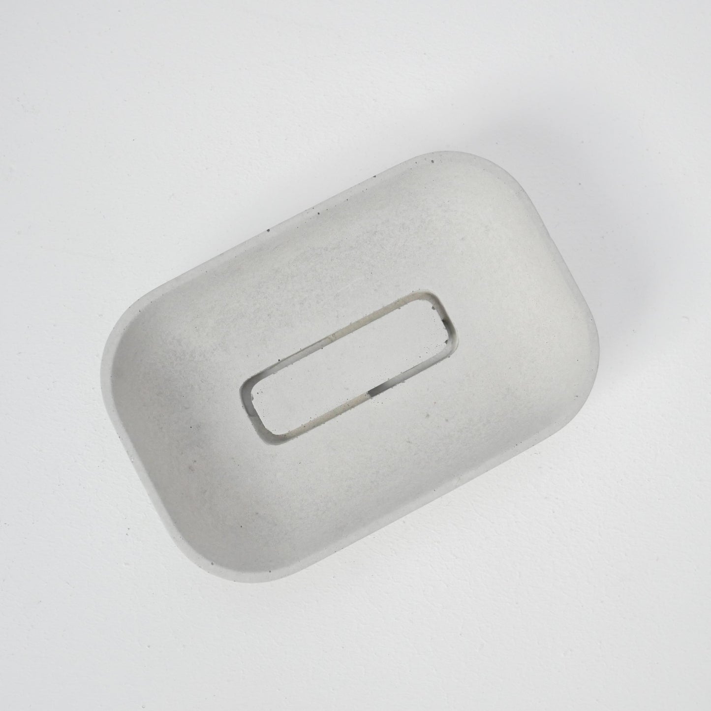 Rounded Concrete Soap Dish with Drainage