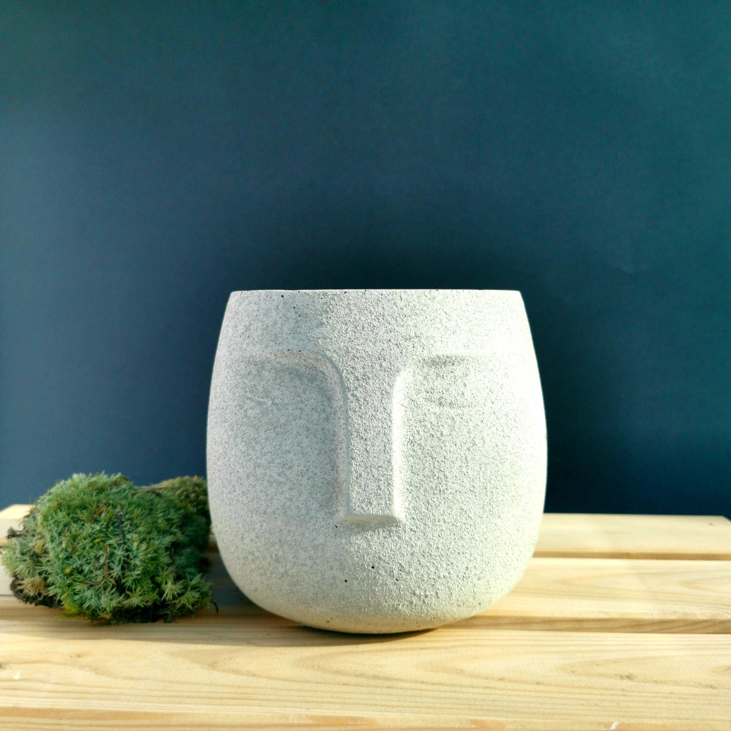 The Sentinel: Large Concrete Face Planter Statue