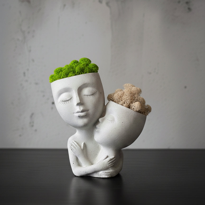 The Eternal Embrace: Concrete Airplant & Moss Display