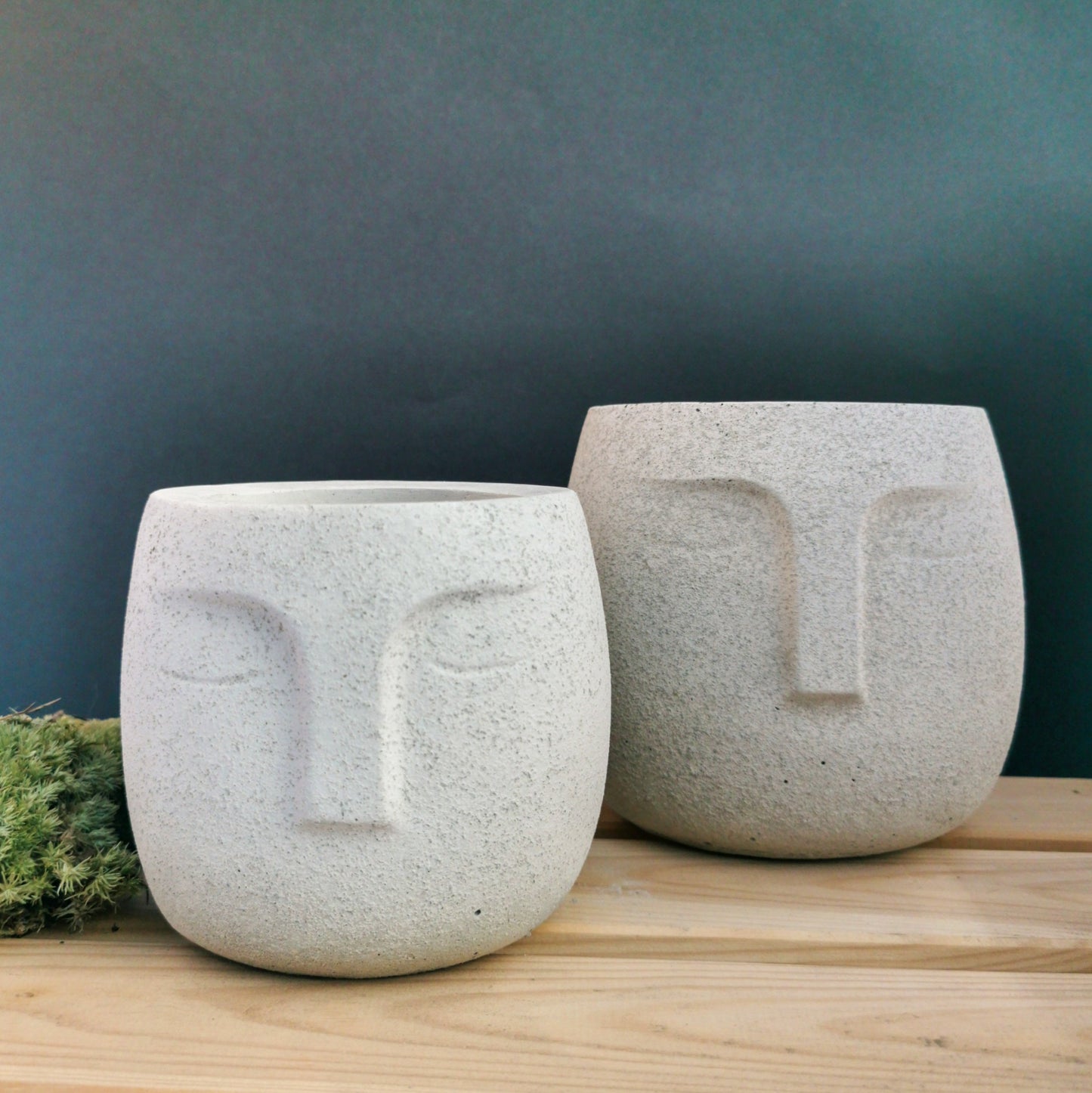 The Sentinel: Large Concrete Face Planter Statue