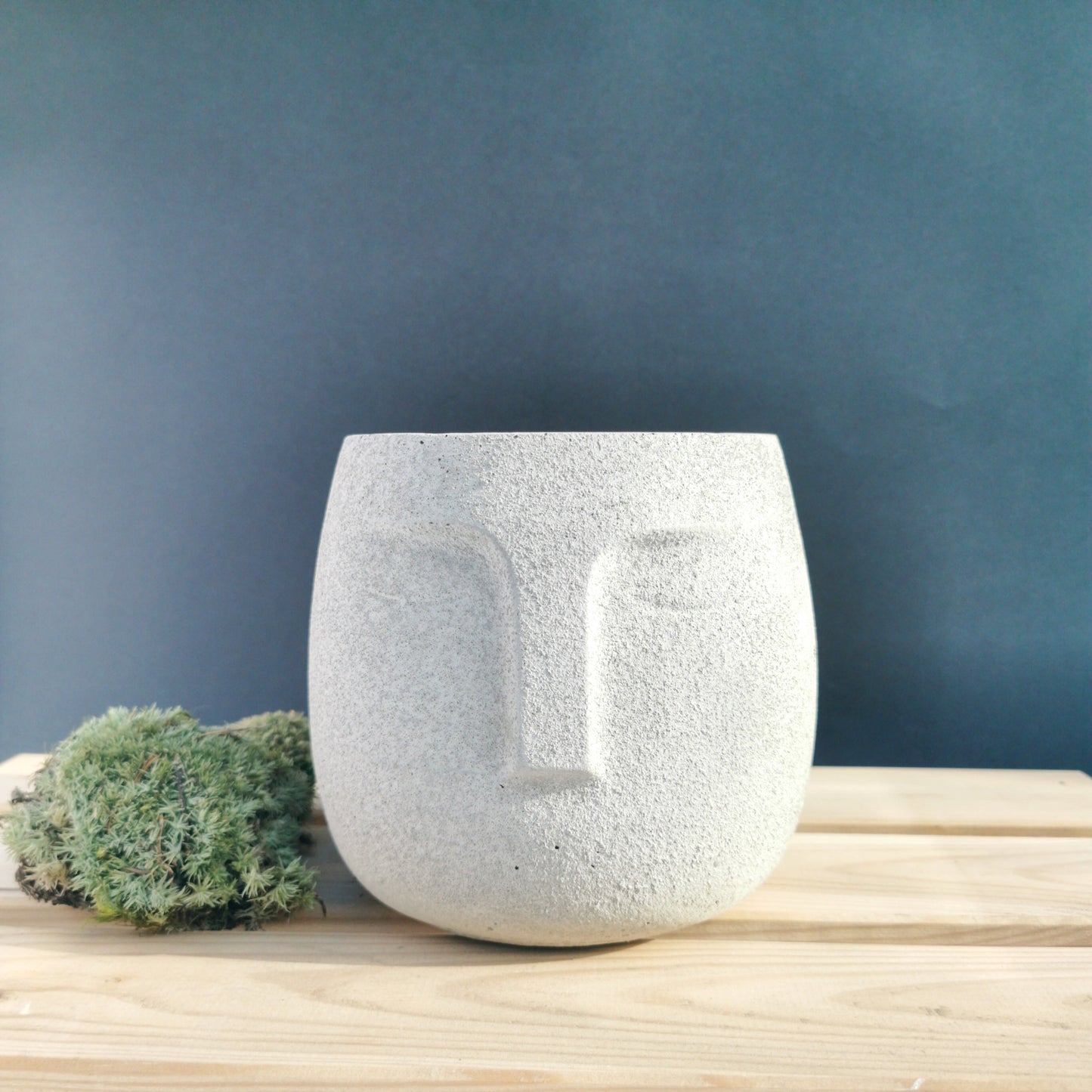 The Sentinel: Large Concrete Face Planter Statue