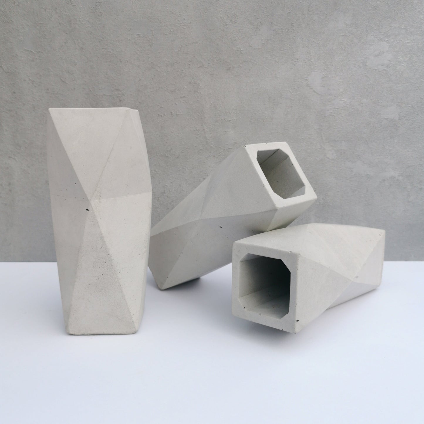 Large Retro Concrete Vase for Dry Flowers