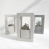 Square Planter with Contemporary Display Block - Handmade