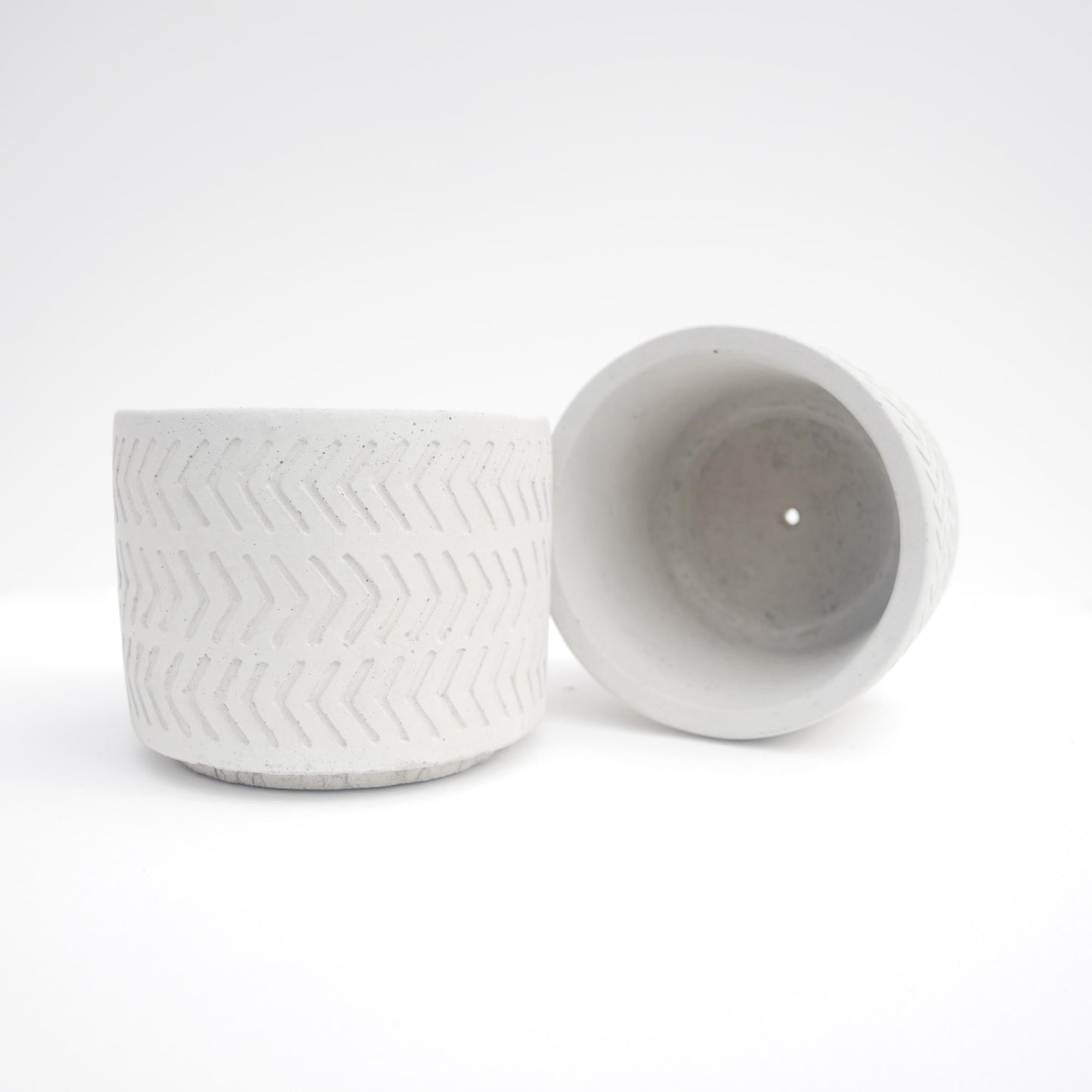 The Tectonic: Chevron Pattern Concrete Planter