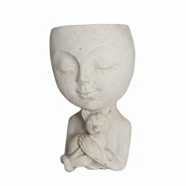 Handmade Concrete Cuddles with Cat and Moss