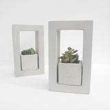 Square Planter with Contemporary Display Block - Handmade
